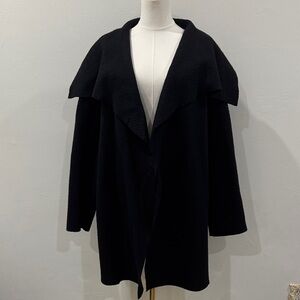 Jogata Paris 100% Wool Overcoat – Made in France (Size Large, Black)